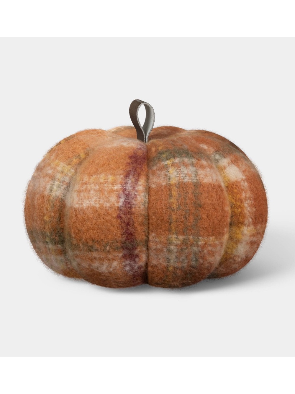 Threshold Plaid Faux Mohair Pumpkin Throw Pillow